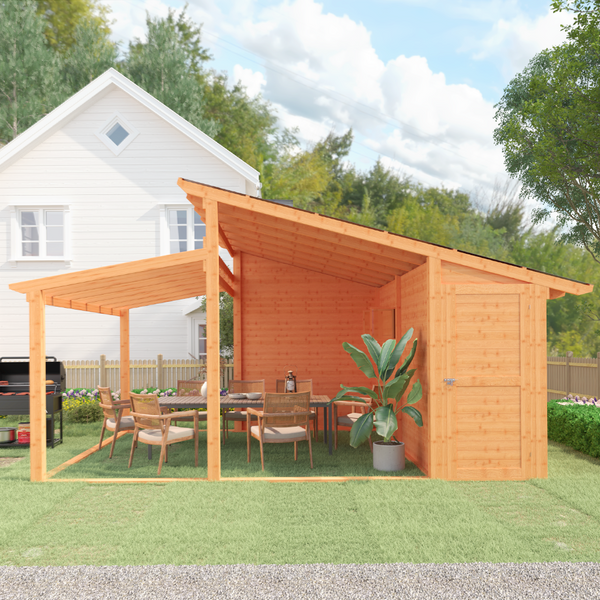 AECOJOY 20' x 12' Outdoor Wooden Gazebo in Brown – A Perfect Pergola for Backyard BBQs, Outdoor Cooking, and Storage Needs