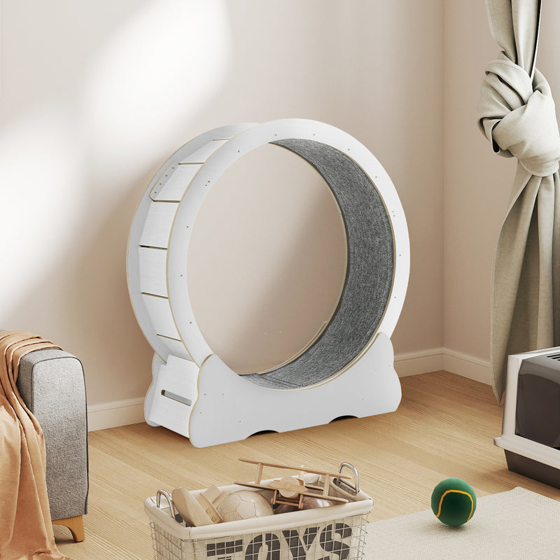 YODOLLA 45” Cat Treadmill Large XL Quiet Cat Exercise Running Wheel for Indoor Cats, White