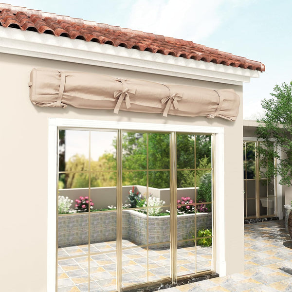 AECOJOY Protective Awning Cover, All-Weather Retractable Cover Storage Bag for 10' Wide Awnings for Patio, Waterproof Polyester Fabric in Beige