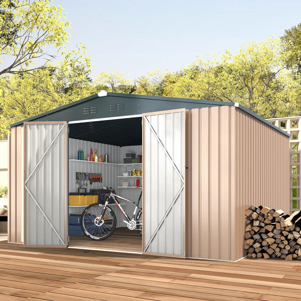 YODOLLA 10 x 12 ft. Outdoor Metal Storage Shed