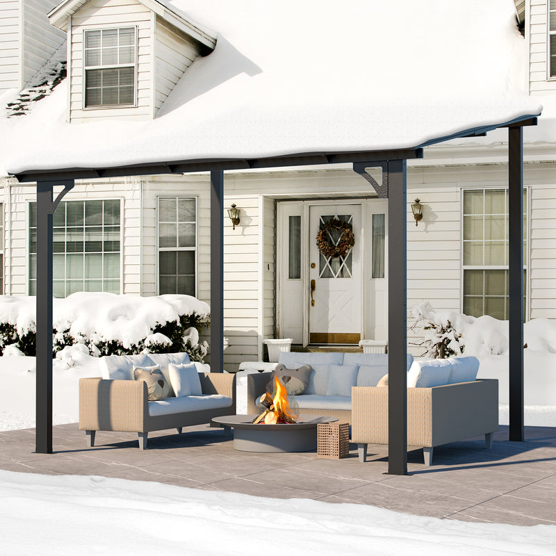 AECOJOY 8' x 10' Hardtop Gazebo Outdoor Aluminum Pergola For Garden, Patio, Backyard-Gray