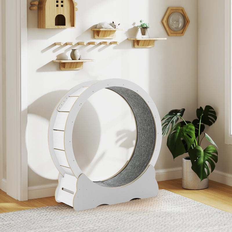 YODOLLA 45” Cat Treadmill Large XL Quiet Cat Exercise Running Wheel for Indoor Cats, White