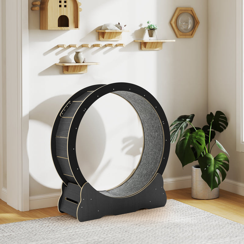 YODOLLA 45” Cat Treadmill Large XL Quiet Cat Exercise Running Wheel for Indoor Cats,Black