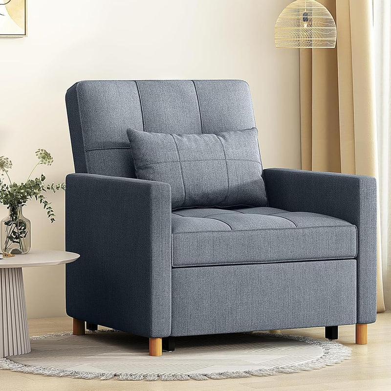 AECOJOY Sleeper Chair Bed 3 in 1 Sofa Bed for Adults Fold Out Sofa Convertible Reading Chair,Dark Grey