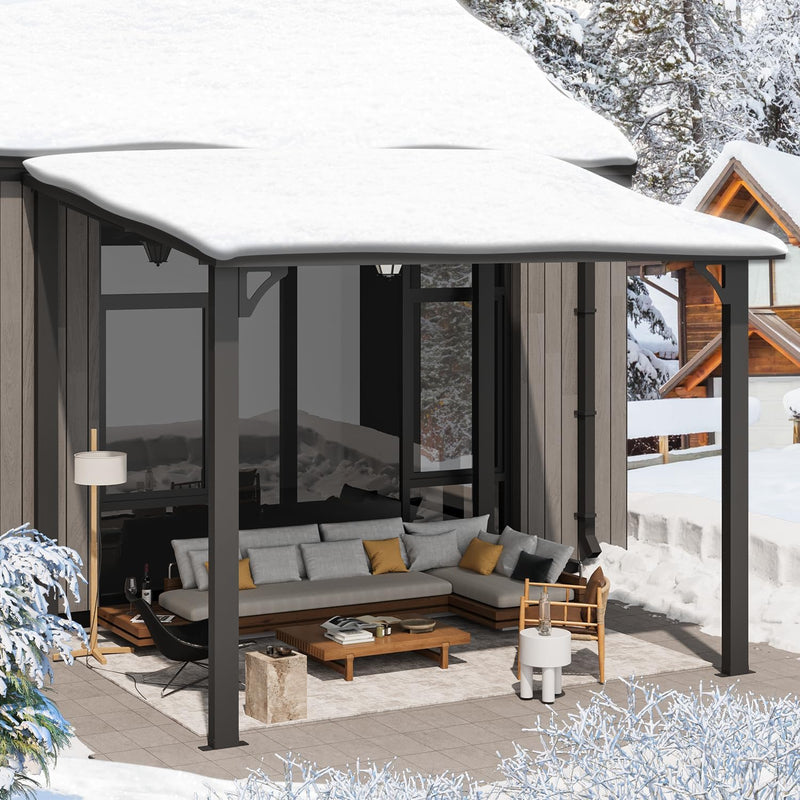 AECOJOY 10' x 8' Hardtop Gazebo, Heavy Duty Outdoor Gazebo with Galvanized Steel Sloping Roof, All Weatherproof Metal Gazebo Featuring Vertical Stripes for Patio, Backyard, and Lawns