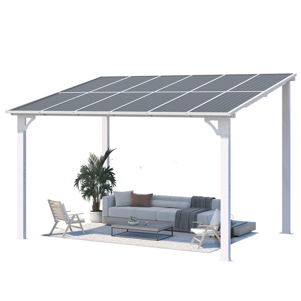 AECOJOY 8' x 12' Hardtop Gazebo Outdoor Aluminum Pergola For Garden, Patio, Backyard-White