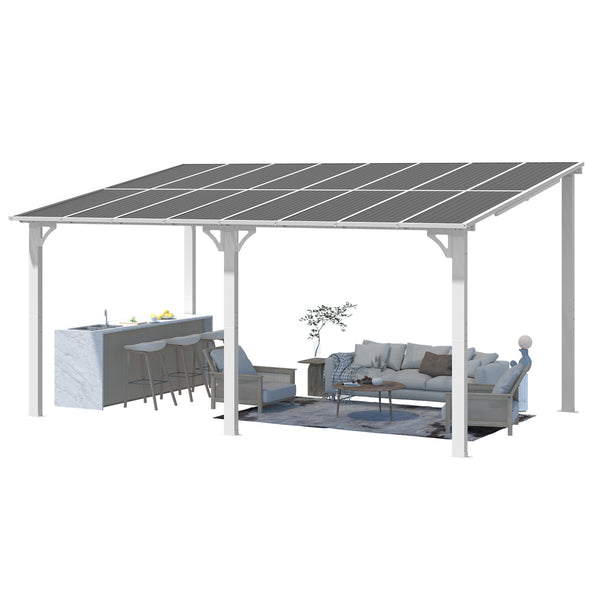 AECOJOY 10' x 16' Hardtop Gazebo Outdoor Aluminum Pergola For Garden, Patio, Backyard-White