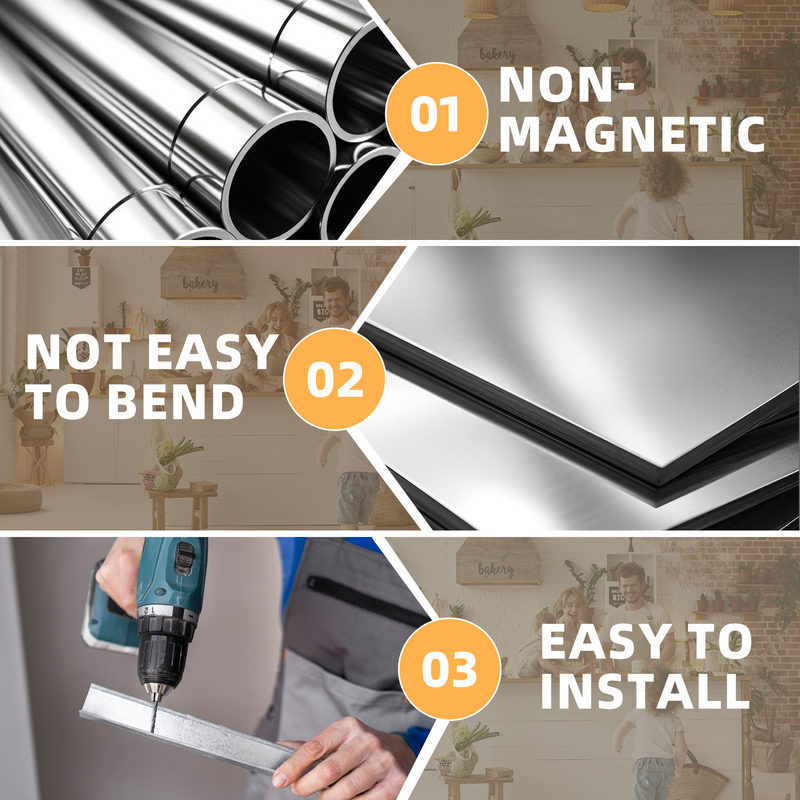 AECOJOY Stainless Steel Work Table with Hooks Commercial Kitchen Prep Table With Two Shelves Heavy Duty Work Table for Commercial Kitchen Restaurant