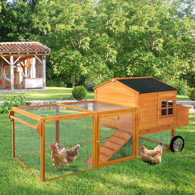 YODOLLA Chicken Coop 100" Wooden Large Chicken Cage with Run Chicken Coop for 6 8 Chickens,Chicken Run Hen House with 3 Nesting Boxes