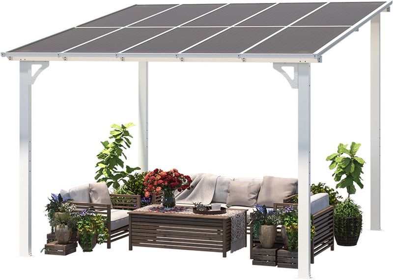YODOLLA 10' x 10' Hardtop Gazebo Outdoor Aluminum Pergola For Garden, Patio, Backyard-White