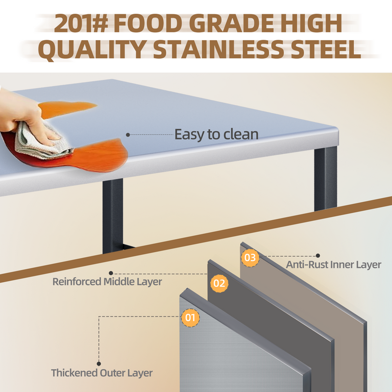 AECOJOY Foldable Outdoor Grill Cart Rolling Dining Table with Three-Shelf,Garden Patio BBQ Kitchen Food Prep Cart,Grey