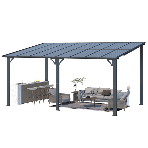 AECOJOY 10' x 20' Hardtop Gazebo Outdoor Aluminum Pergola For Garden, Patio, Backyard-Black