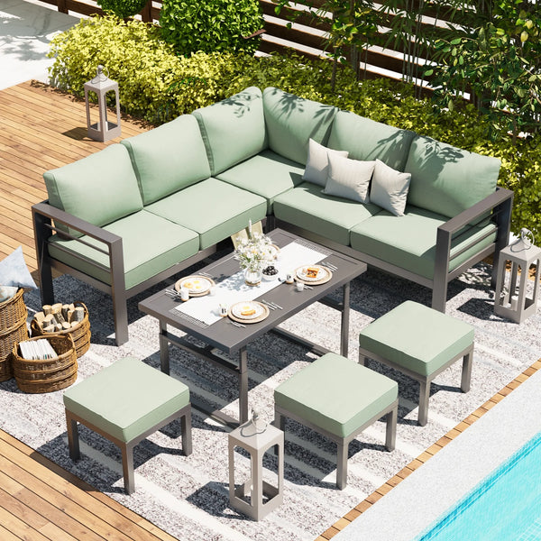 7-Pieces Patio Furniture sets green
