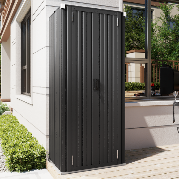 Outdoor Storage Cabinet Metal Organizer dark grey