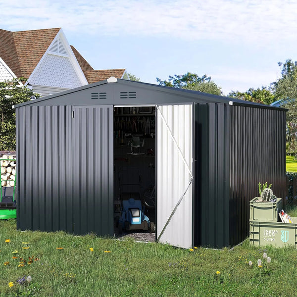 12' x 10' Outdoor Storage Shed DARK GERY
