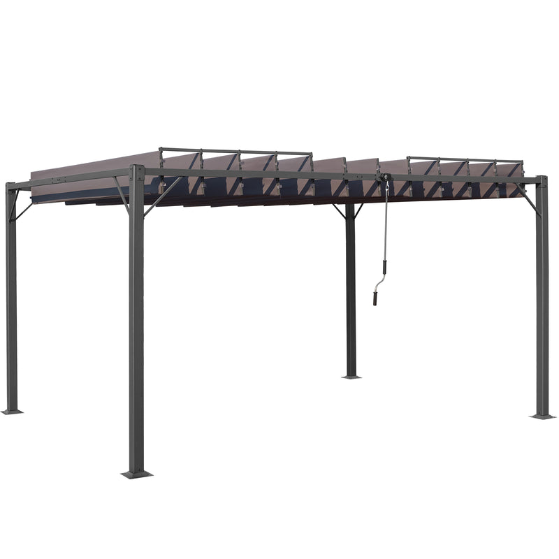 AVAWING 10FT x 13FT Patio Louvered Pergola with Aluminum Frame, Retractable Pergola Canopy Sun Shade with Adjustable Roof for Beach, Yard