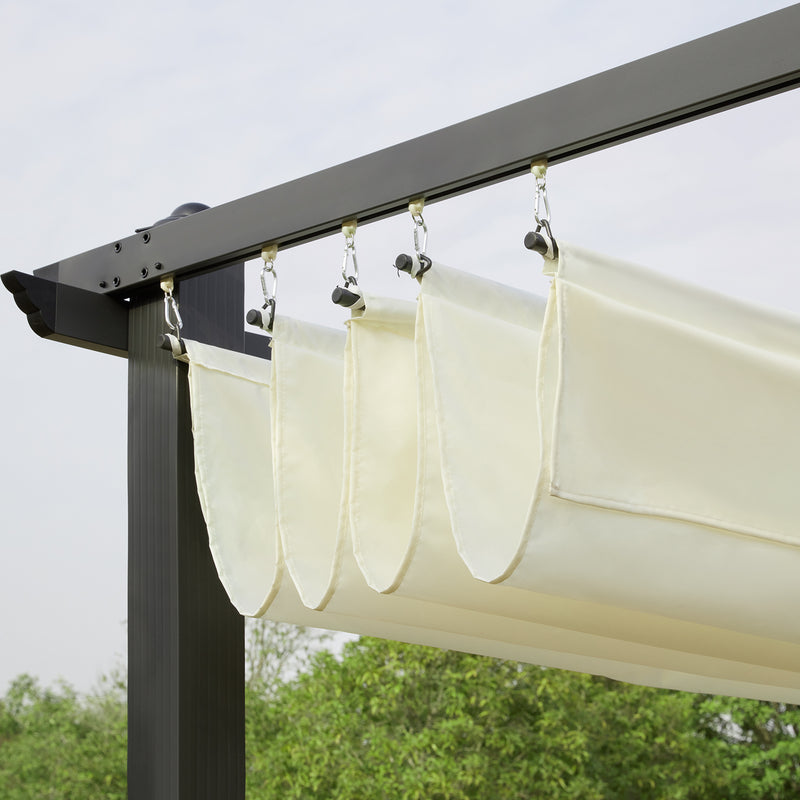 AVAWING 10FT x 13FT Outdoor Pergola, Garden Retractable Pergola Canopy Sun Shade Aluminum Frame Pergola(UV Resistant & Waterproof) for Porch, Beach,Beige