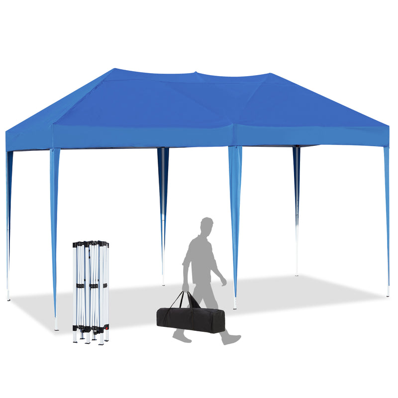 AVAWING 10 x 20 Canopy Tent Popup Patio Wedding Gazebo Folding Tents for Camping Instant Tent for Parties, Waterproof, Blue