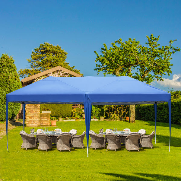 AVAWING 10 x 20 Canopy Tent Popup Patio Wedding Gazebo Folding Tents for Camping Instant Tent for Parties, Waterproof, Blue