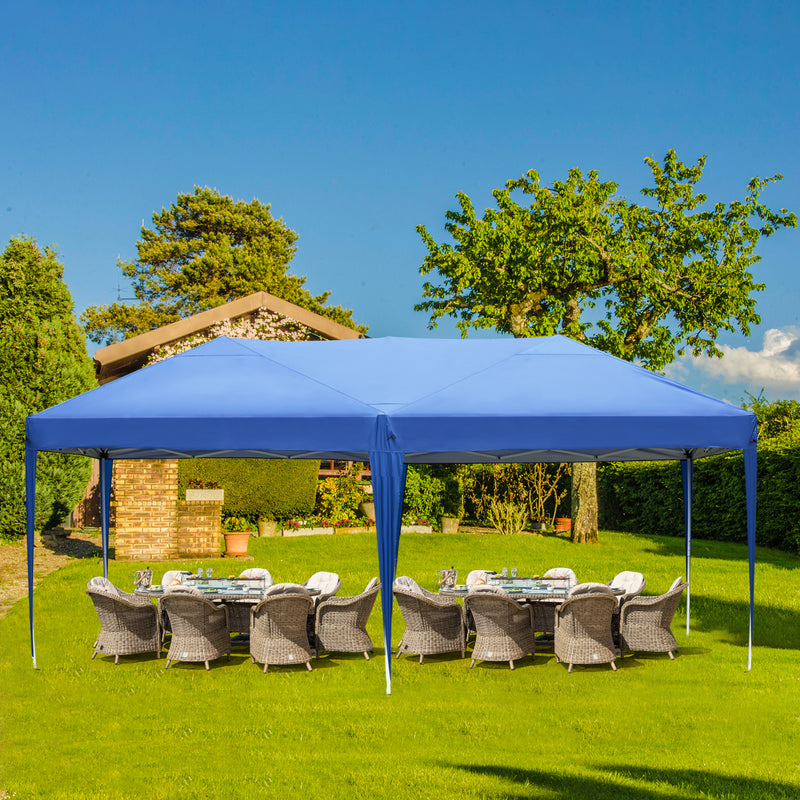 AVAWING 10 x 20 Canopy Tent Popup Patio Wedding Gazebo Folding Tents for Camping Instant Tent for Parties, Waterproof, Blue