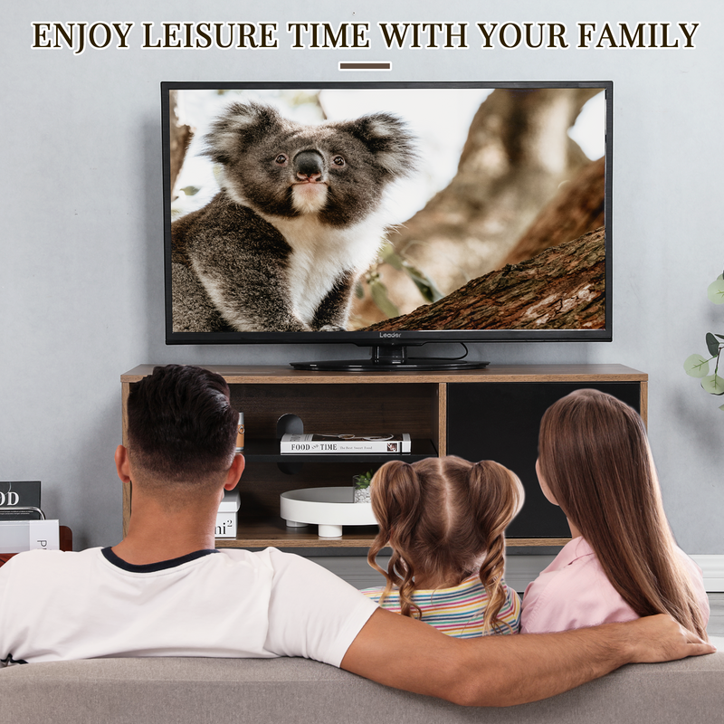 AVAWING Mid-Century Modern TV Stand for 43 Inch TV, TV Media Console with Storage£¦Open Shelf, Entertainment Center for Living Room/Bedroom, Rustic Brown