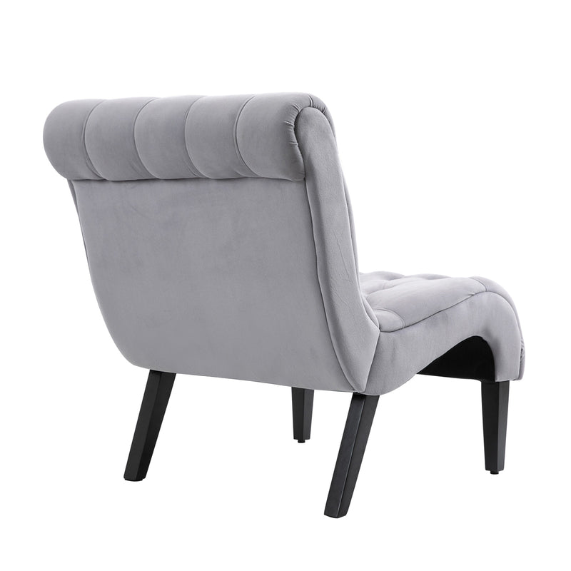 Copy of Copy of AVAWING Armless Accent Chair, Fabric Living Room Chairs with Wood Legs, Upholstered Lounge Chair for Bedroom, Gray