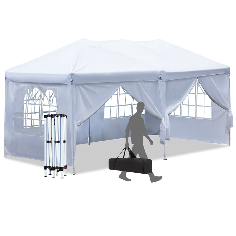 AVAWING 10 x 20 Canopy Party Tent with Sidewalls, Folding Pop Up Canopies Height Adjustable, Anti-UV & Waterproof Outdoor Canopy Tent with Portable Carry Bag for Parties, Patio, Commercial