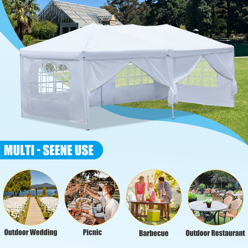 AVAWING 10 x 20 Canopy Party Tent with Sidewalls, Folding Pop Up Canopies Height Adjustable, Anti-UV & Waterproof Outdoor Canopy Tent with Portable Carry Bag for Parties, Patio, Commercial