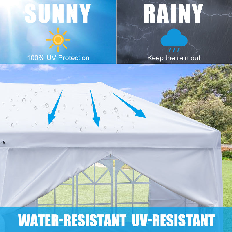 party tent for rain AVAWING 10 x 20 Canopy Party Tent with Sidewalls, Folding Pop Up Canop – Homhum
