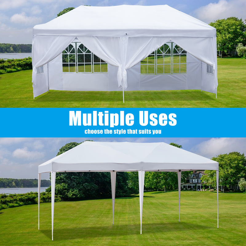 AVAWING 10 x 20 Canopy Party Tent with Sidewalls, Folding Pop Up Canopies Height Adjustable, Anti-UV & Waterproof Outdoor Canopy Tent with Portable Carry Bag for Parties, Patio, Commercial