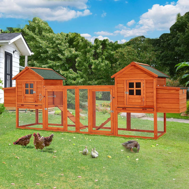 YODOLLA 123" Large Wooden Chicken Coop Clearance with Nesting Boxes for 6-8 Chickens