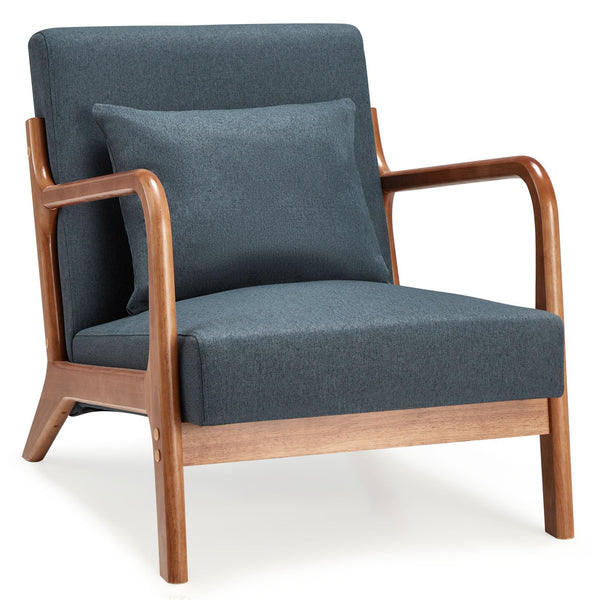 YODOLLA Modern Accent Chairs for Living Room, Mid Century Modern Living Room Bedroom Reading Comfy Lounge Chairs, Small Side Armchair for Bedrooms in Blue