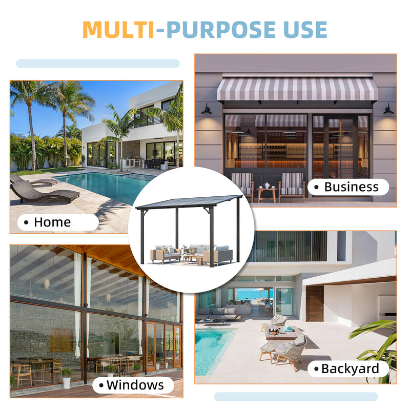 AECOJOY 8' x 10' Hardtop Gazebo Outdoor Aluminum Pergola For Garden, Patio, Backyard-Gray