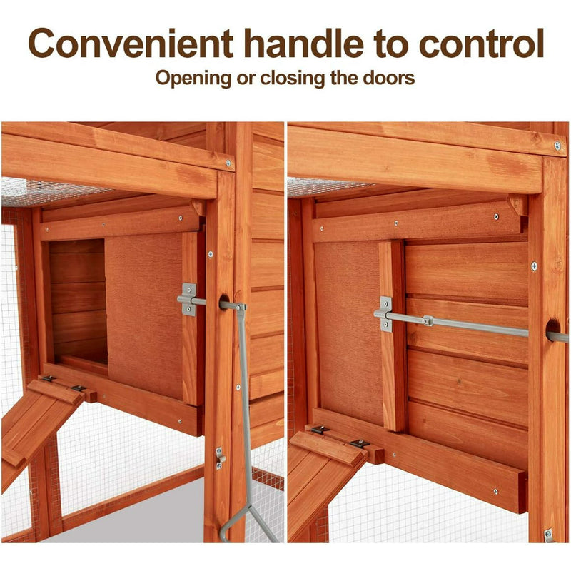 YODOLLA 123" Large Wooden Chicken Coop Clearance with Nesting Boxes for 6-8 Chickens