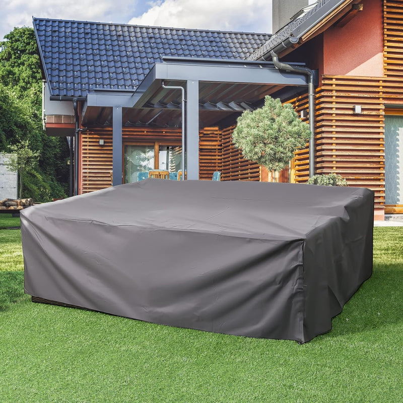 AECOJOY Aluminum Patio Furniture Set with Waterproof Cover Modern Metal Outdoor Patio Furniture Clearance, Adirondack Patio Conversation Sets for Lawn, Backyard, and Deck with Grey Cushions