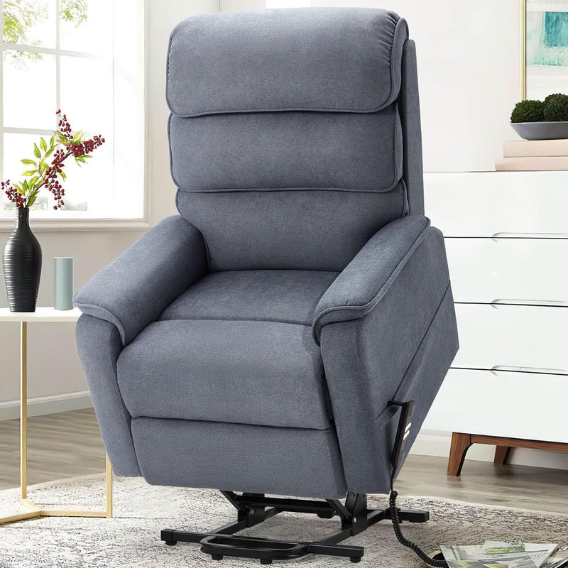 AECOJOY Power Lift Recliner Chair Electric Lounge Chair Lift Assist Single Sofa in Blue