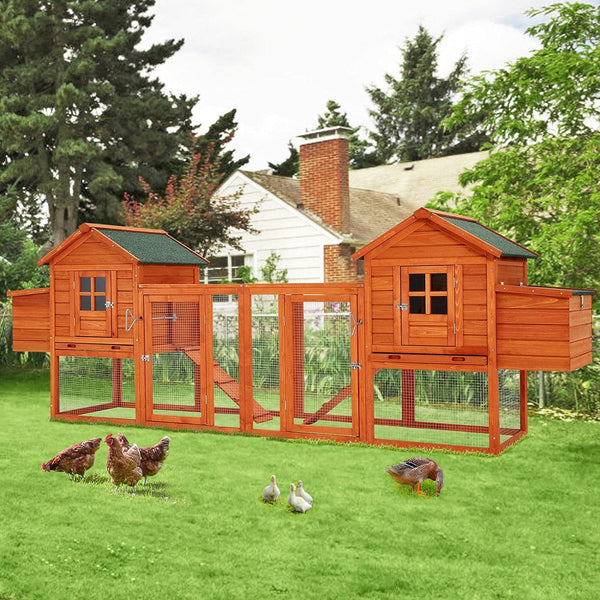 YODOLLA 123" Large Wooden Chicken Coop Clearance with Nesting Boxes for 6-8 Chickens