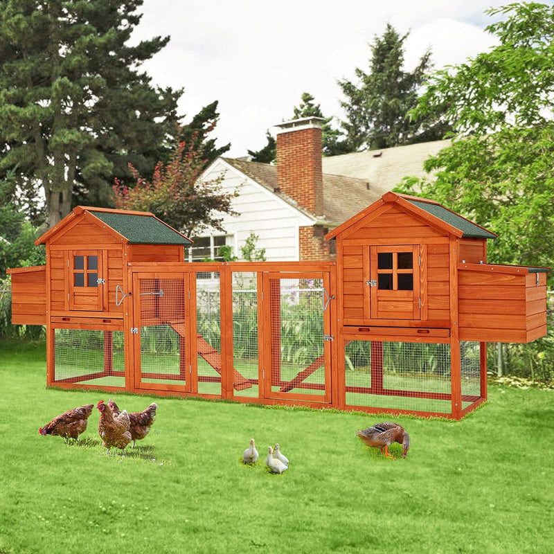 YODOLLA 123" Large Wooden Chicken Coop Clearance with Nesting Boxes for 6-8 Chickens