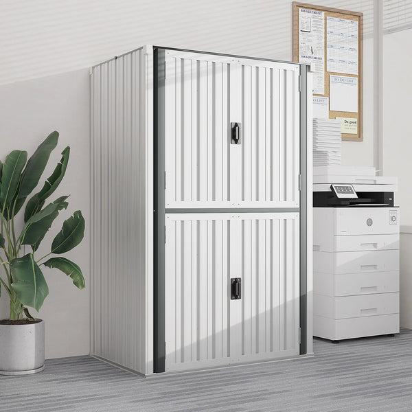 AECOJOY 46.4" Big Storage Cabinet Metal Organizer white