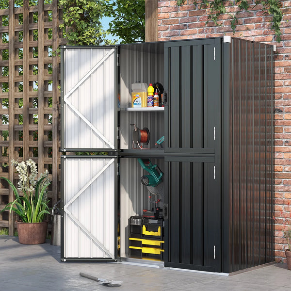 AECOJOY 46.4" Big Storage Cabinet Metal Organizer black