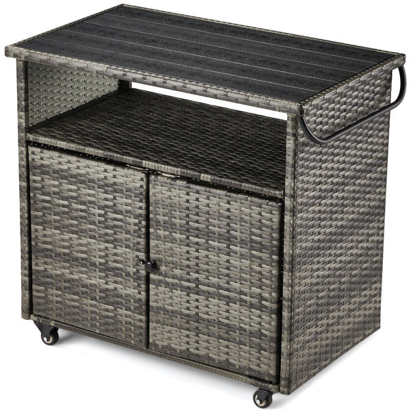 Danrelax Outdoor Storage Cabinet, Patio Storage Box with Handles, Gray