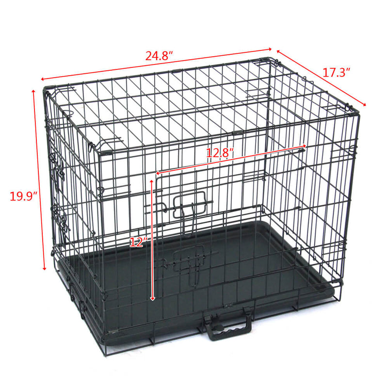 24" Pet Kennel Cat Dog Folding Steel Crates