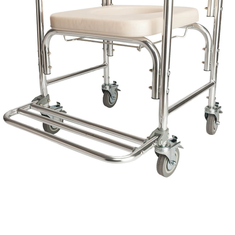4 in 1 Multifunctional Aluminum Elder Disabled Commode Chair Bath Chair White