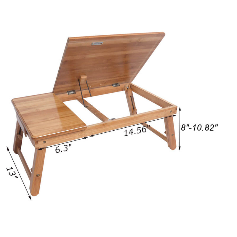 Trendy Adjustable Bamboo Computer Desk Wood Color, 21 inches