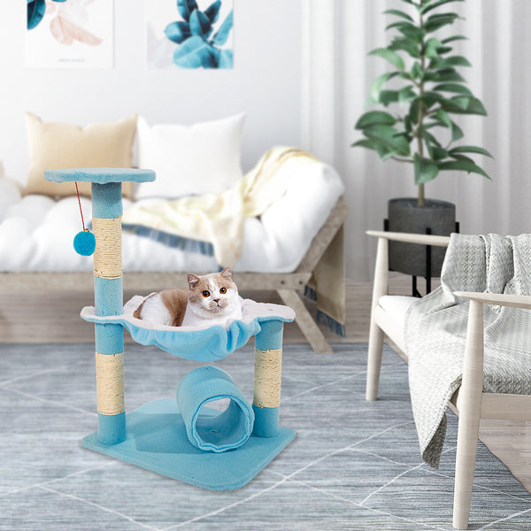 Stable Cute Sisal Cat Climb Holder Cat Tower Lamb Blue
