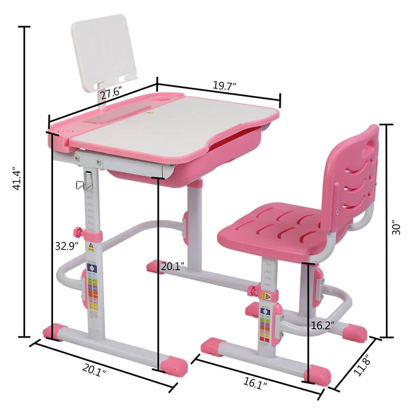 Lifting Desk and Chair Set Table Can Tilt Children Learning Multifunctional Study Desk