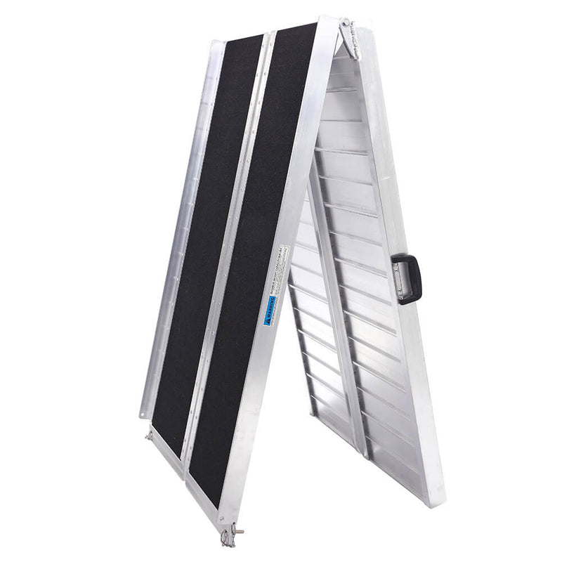 8FT Four-section Non-Skid Folding Lightweight Aluminum Alloy Wheelchair Scooter Mobility Ramps