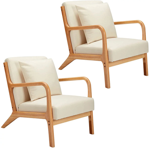 Mid-Century Accent Chair in Beige