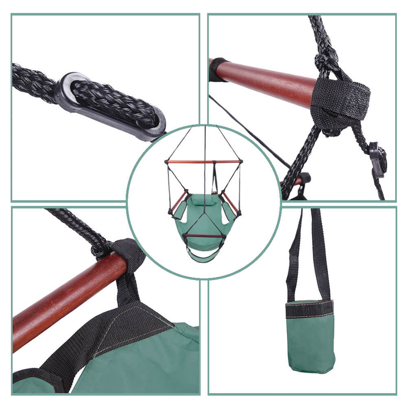 Well-equipped S-shaped Hook High Strength Assembled Hanging Seat Green