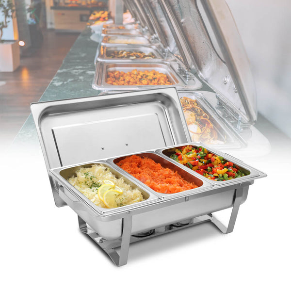 9L*2 Two Sets  3*1/3 Chafing Dish Food Warmer Rectangular Buffet Stove
